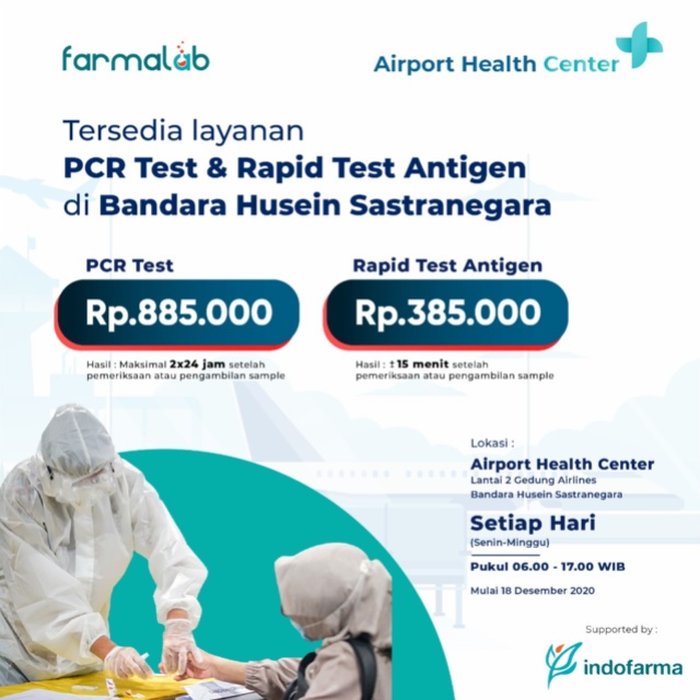 Bandara Husein Sastranegara Sediakan Layanan PCR Test Dan Rapid Antigen