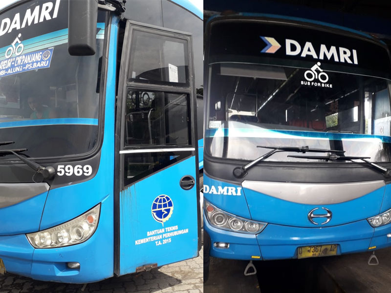 DAMRI menyediakan layanan bus sehat dengan ketersediaan ruang bagi pelanggan yang membawa sepeda (foto:humasDAMRI)