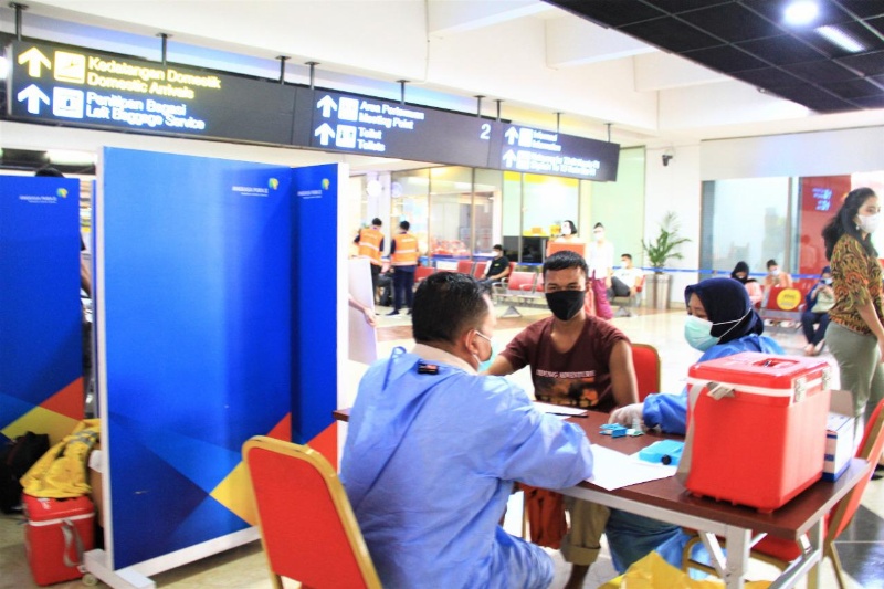 Salah satu sentra vaksinasi di Bandara Soekarno-Hatta (APII)
