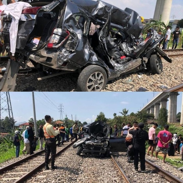 Minibus Ringsek Tertabrak KA Feeder Kereta Cepat Whoosh, 6 Orang Meninggal