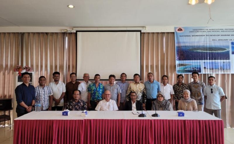 Lokakarya Nasional Perencanaan Ruang Laut (PRL) Timor Leste yang berlangsung di Timor Leste.